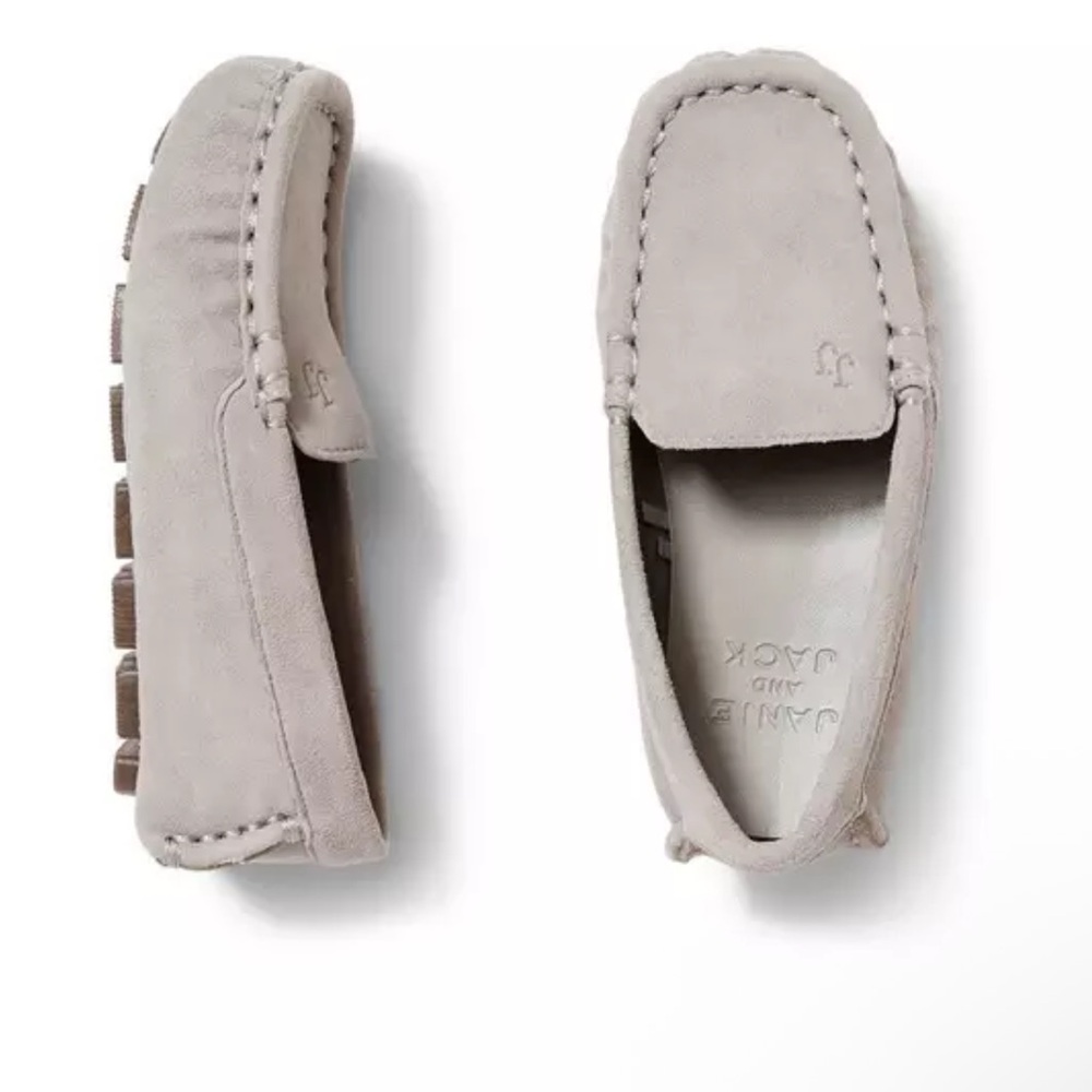 Janie and Jack Gray Kids Loafers